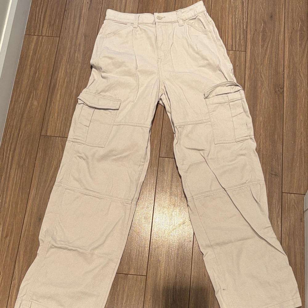 H&M Light Beige Wide Leg Jeans